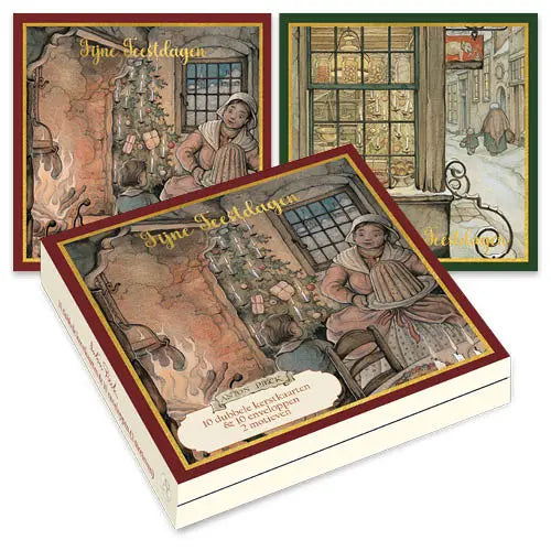 Comello Anton Pieck Kerstkaarten - Kerstcake - Etalage
