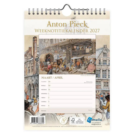 Comello Anton Pieck Weeknotitiekalender 2027 Stadhuis Amsterdam