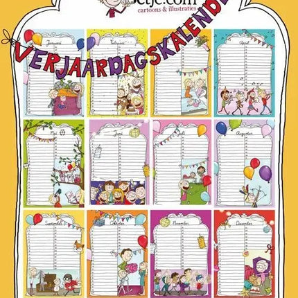 Comello Betje.com A4 Verjaardagskalender