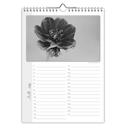Comello Black & White Flowers Verjaardagskalender