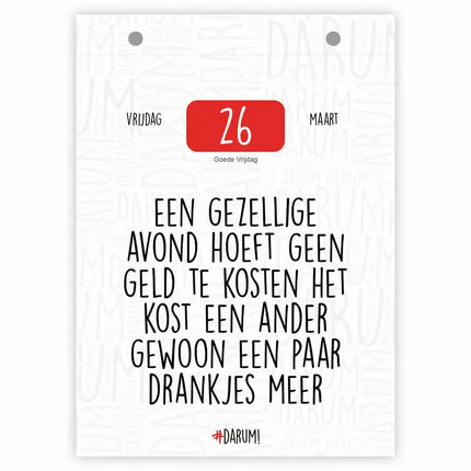 Comello Darum Scheurkalender 2027
