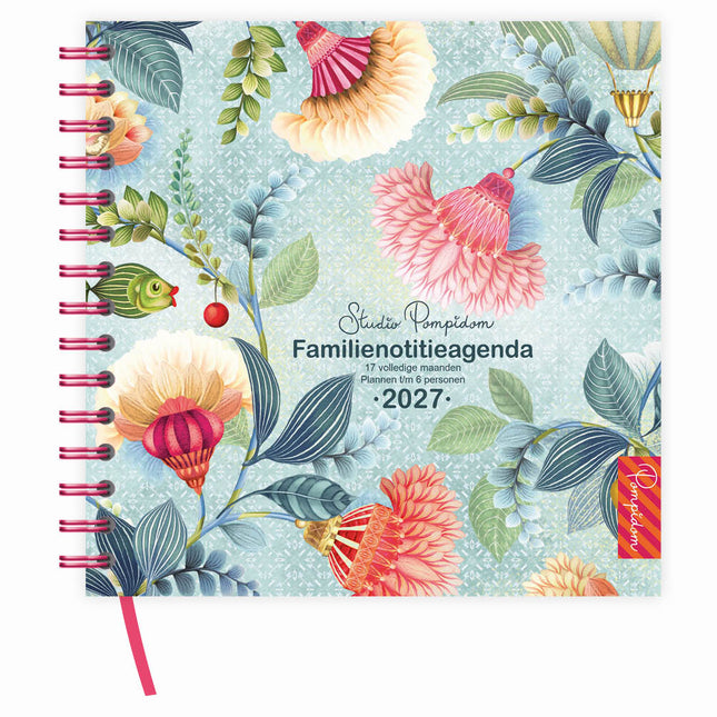 Comello Familie Notitieagenda 17-maands 2027 Floral Balloon 6 Personen