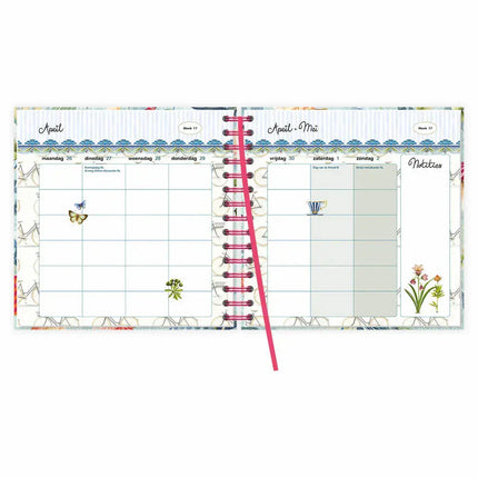 Comello Familie Notitieagenda 17-maands 2027 Floral Balloon 6 Personen