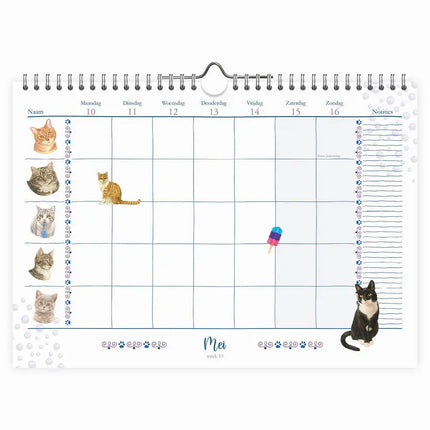 Comello Franciens Katten Familie WEEKnotitiekalender 2027