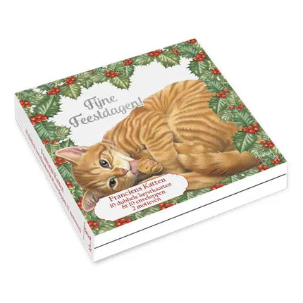 Comello Franciens Katten Kerstkaarten - Hulst - Denneboom