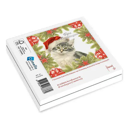 Comello Franciens Katten Kerstkaarten - Hulst - Denneboom
