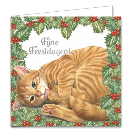 Comello Franciens Katten Kerstkaarten - Hulst - Denneboom
