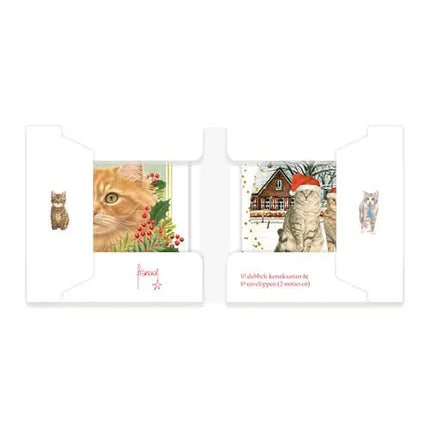 Comello Franciens Katten Kerstkaarten - Katten in de sneeuw – Jeroen