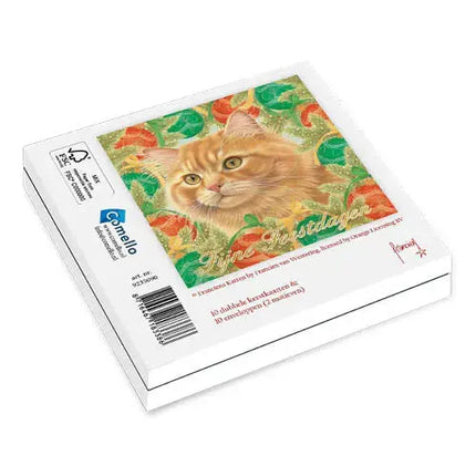 Comello Franciens Katten Kerstkaarten - Onder de boom -  Kerstballen