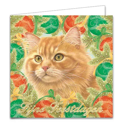 Comello Franciens Katten Kerstkaarten - Onder de boom -  Kerstballen