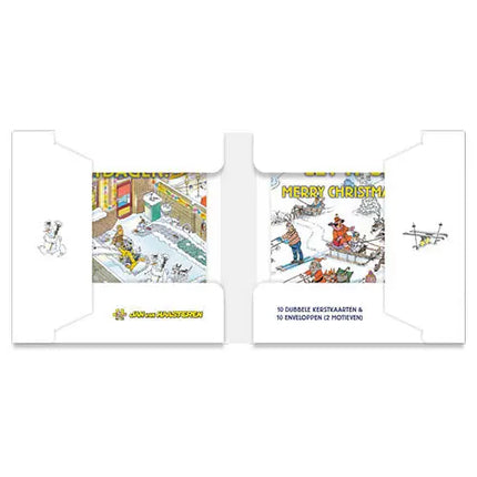 Comello Jan van Haasteren Kerstkaarten 10 Stuks - Sleeën - Sneeuw ruimen