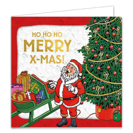 Comello Jan van Haasteren Kerstkaarten - Kerstman kader - Lampjes kader