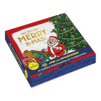 Comello Jan van Haasteren Kerstkaarten - Kerstman kader - Lampjes kader