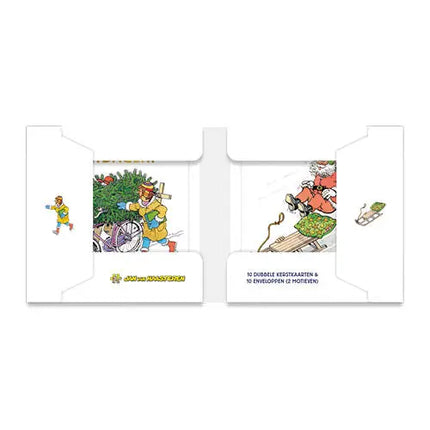 Comello Jan van Haasteren Kerstkaarten - Kerstman van slee – Fiets