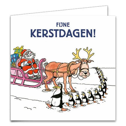 Comello Jan van Haasteren Kerstkaarten - Schoorsteen - Pinguïns