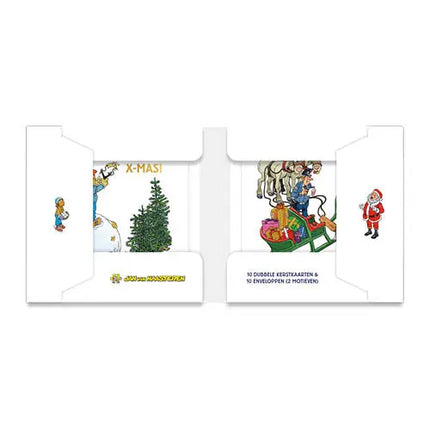 Comello Jan van Haasteren Kerstkaarten - Sneeuwballen gevecht - Bekeuring Arrenslee