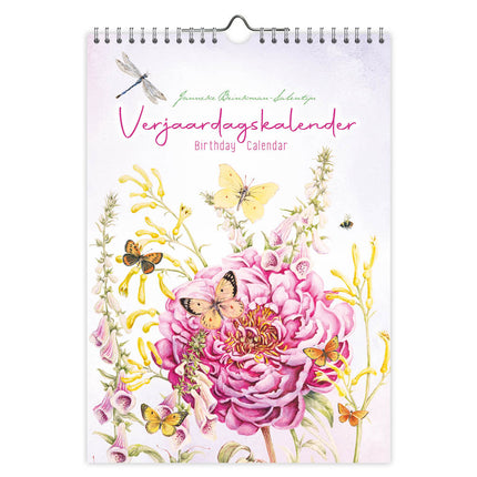 Comello Janneke Brinkman A4 Verjaardagskalender Pioenroos