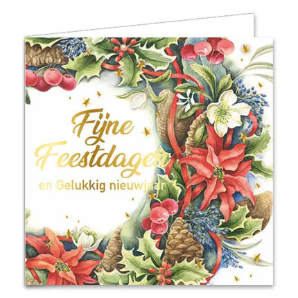 Comello Janneke Brinkman Kerstkaarten - Amaryllissen - Warme Kerstkrans