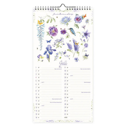 Comello Janneke Brinkman Maandnotitiekalender 2027 Blauwe Bloemen