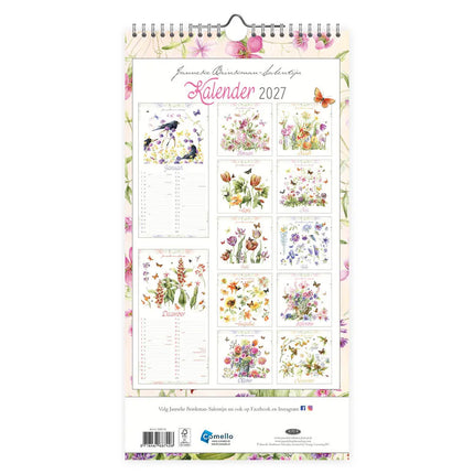 Comello Janneke Brinkman Maandnotitiekalender 2027 Clematis en Primula