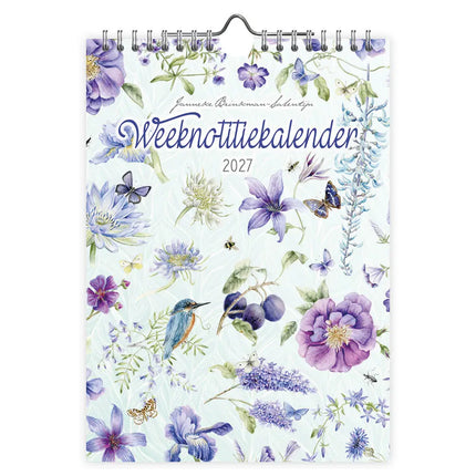 Comello Janneke Brinkman Weeknotitiekalender 2027 Blauwe Bloemen