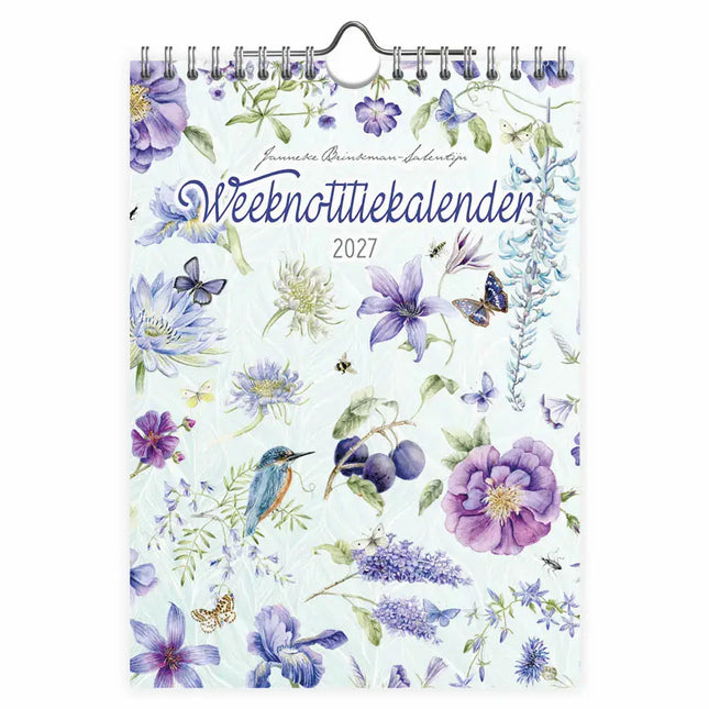 Comello Janneke Brinkman Weeknotitiekalender 2027 Blauwe Bloemen