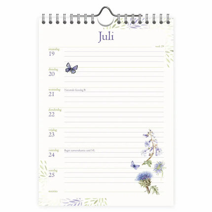 Comello Janneke Brinkman Weeknotitiekalender 2027 Blauwe Bloemen