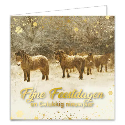 Comello Rien Poortvliet Kerstkaarten Natuur - Ree - Paarden
