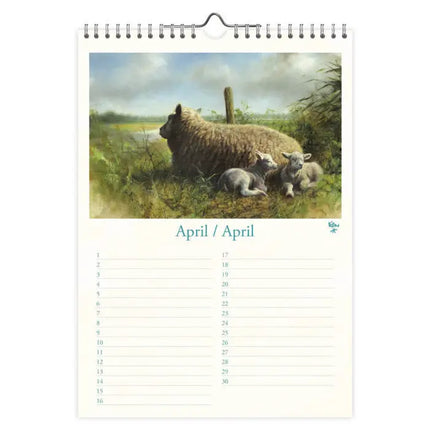 Comello Rien Poortvliet Natuur Wasberen A4 Verjaardagskalender