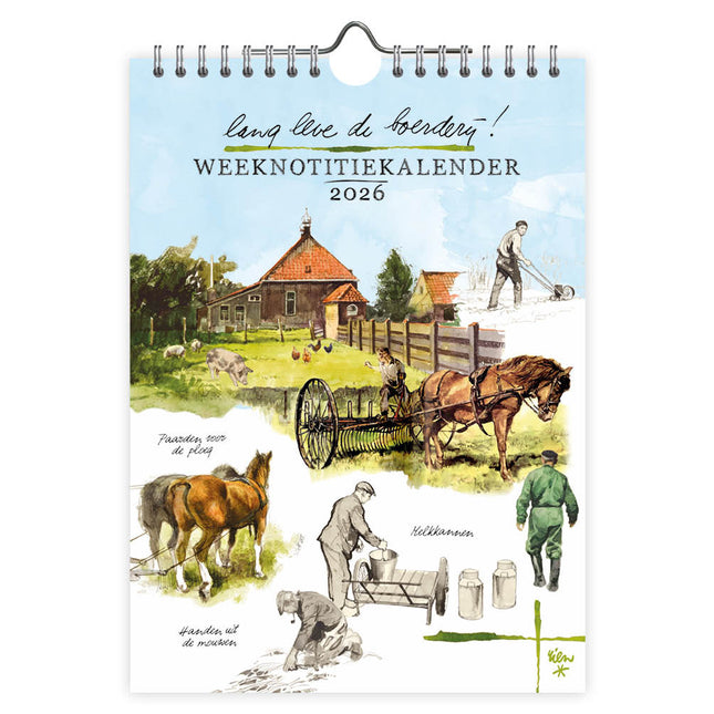 Comello Rien Poortvliet Weeknotitiekalender 2026 Paarden