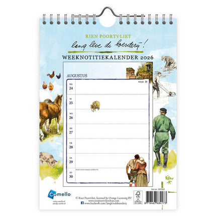 Comello Rien Poortvliet Weeknotitiekalender 2026 Paarden