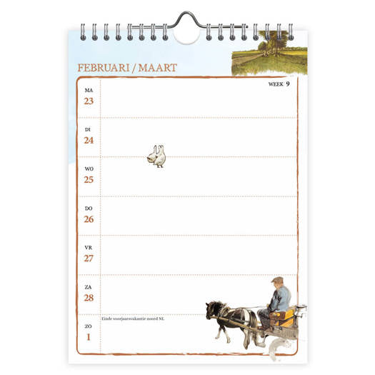 Comello Rien Poortvliet Weeknotitiekalender 2026 Paarden