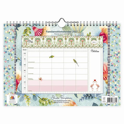 Comello Studio Pompidom Familie Weeknotitiekalender 2027 Floral Balloon