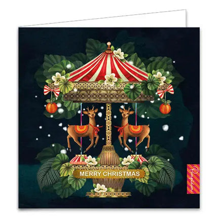 Comello Studio Pompidom Kerstkaarten -  Reindeer Carousel – Christmas Circus