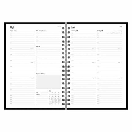 Comello Thuiswerkagenda 2027 A4 Zwart / Bruin