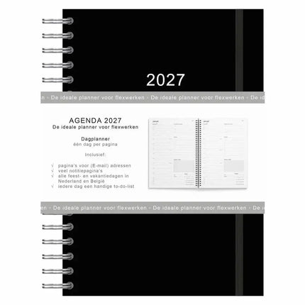 Comello Thuiswerkagenda 2027 A4 Zwart / Bruin