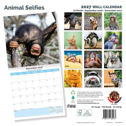 Dayplanner Dieren Selfies Kalender 2027