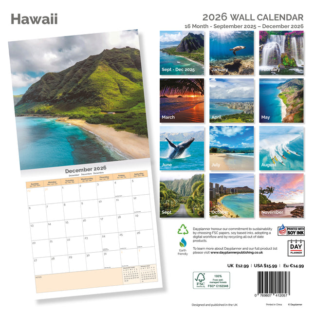 Dayplanner Hawaii Kalender 2026