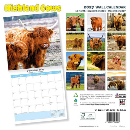 Dayplanner Schotse Hooglanders Kalender 2026