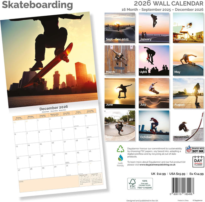 Dayplanner Skateboard Kalender 2026