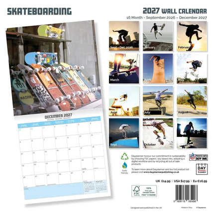 Dayplanner Skateboard Kalender 2027