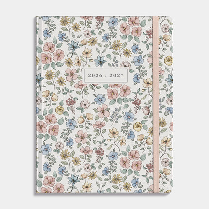 De Hobbit 18 Maanden Agenda 2026-2027 ±A4 Pastel Bloemetjes