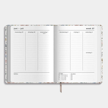 De Hobbit 18 Maanden Agenda 2026-2027 ±A4 Pastel Bloemetjes