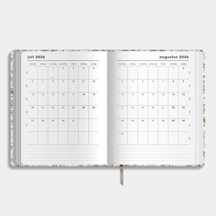 De Hobbit 18 Maanden Agenda 2026-2027 ±A4 Pastel Bloemetjes