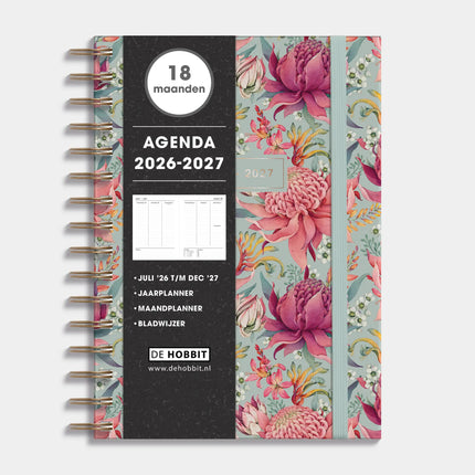 De Hobbit 18 Maanden Agenda 2026-2027 A5 Tropische Bloemen