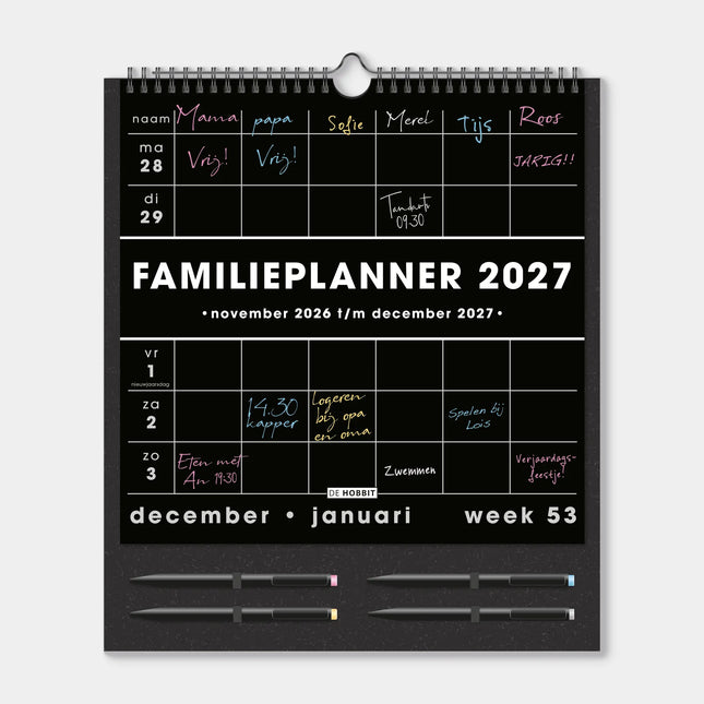 De Hobbit A3 Familieplanner 2027 incl. Markers Groot