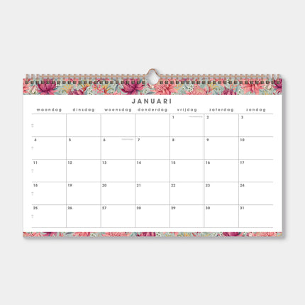 De Hobbit A3 Maandkalender 2027 Tropische Bloemen