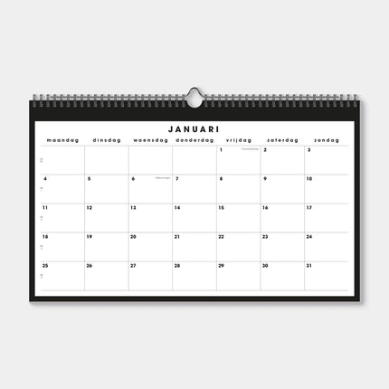 De Hobbit A3 Maandkalender 2027 Zwart