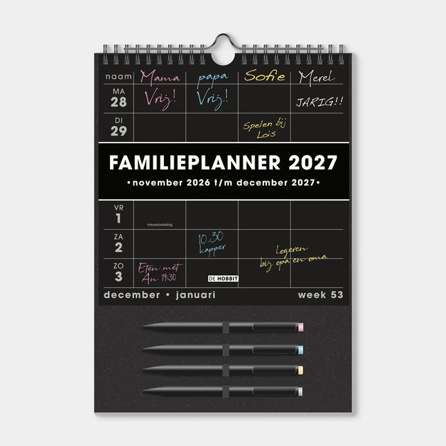 De Hobbit A4 Familieplanner 2027 incl. Markers