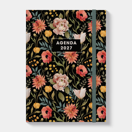 De Hobbit A4 Grootletter Agenda 2027 Vintage Bloemen